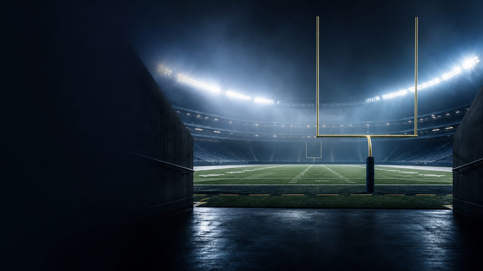 Empty american football venue prepared for the 2026 calendar