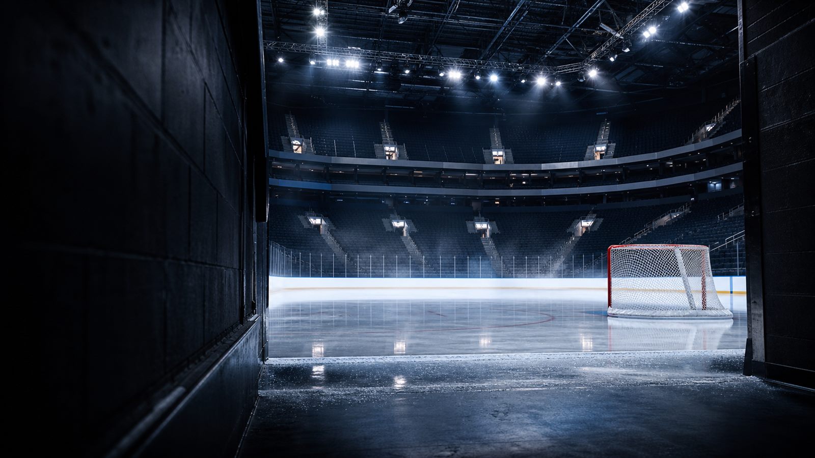 Empty ice hockey venue prepared for the 2026 calendar