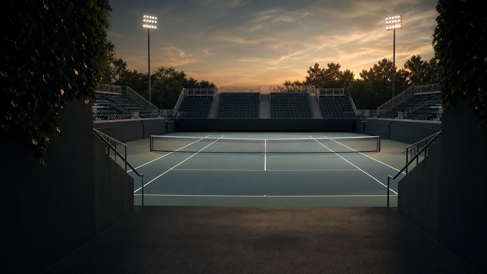 Empty tennis venue prepared for the 2026 calendar