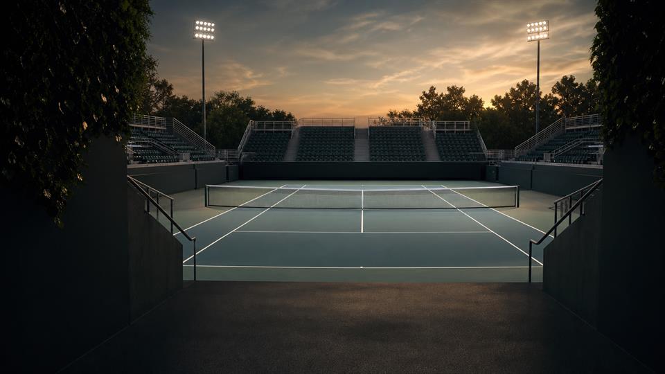 Tennis venue and printable calendar collection